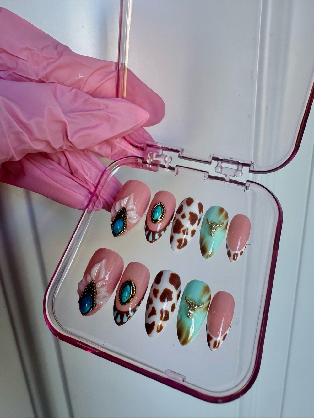 Cowgirl Turquoise Western Press-On Nails 🐄🤠